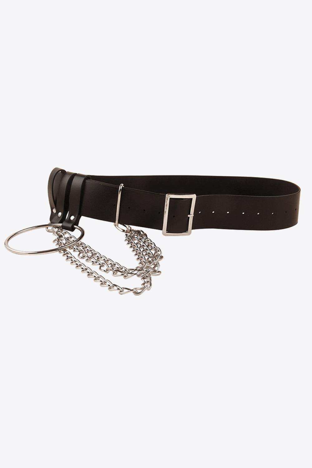 PU Belt with Chain - Trendsi - Flyclothing LLC