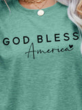 GOD BLESS AMERICA Graphic Short Sleeve Tee - Trendsi - Flyclothing LLC