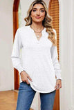 Notched Lantern Sleeve T-Shirt - Trendsi - Flyclothing LLC