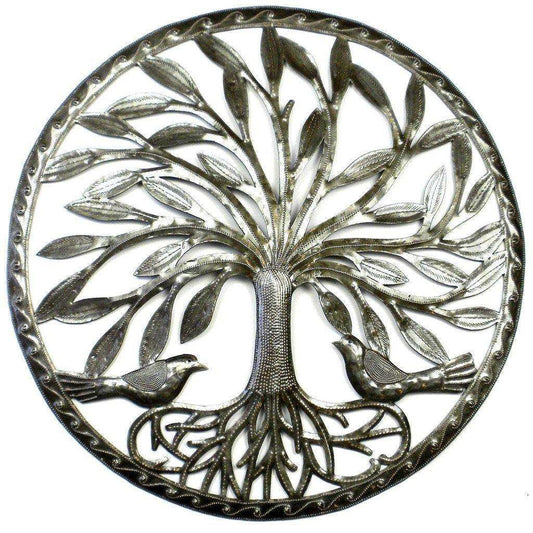 Tree of Life with Two Birds Metal Wall Art - Croix des Bouquets - Croix des Bouquets - Flyclothing LLC