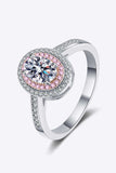 1 Carat Moissanite 925 Sterling Silver Halo Ring - Trendsi - Flyclothing LLC