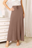 Double Take Full Size Soft Rayon Drawstring Waist Maxi Skirt Rayon - Trendsi - Flyclothing LLC