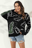 Dinosaur Print Pullover Sweater - Trendsi - Flyclothing LLC
