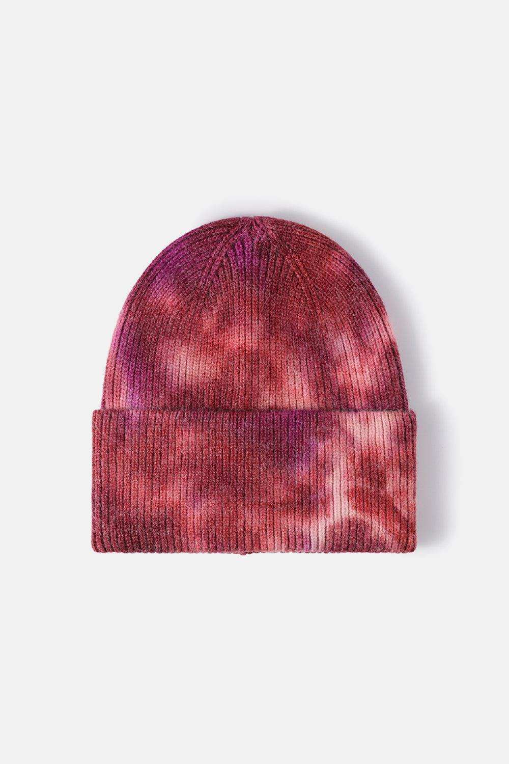 Tie-Dye Cuffed Rib-Knit Beanie Hat - Trendsi - Flyclothing LLC