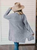 High-Low Open Front Cardigan with Pockets - Trendsi - Flyclothing LLC