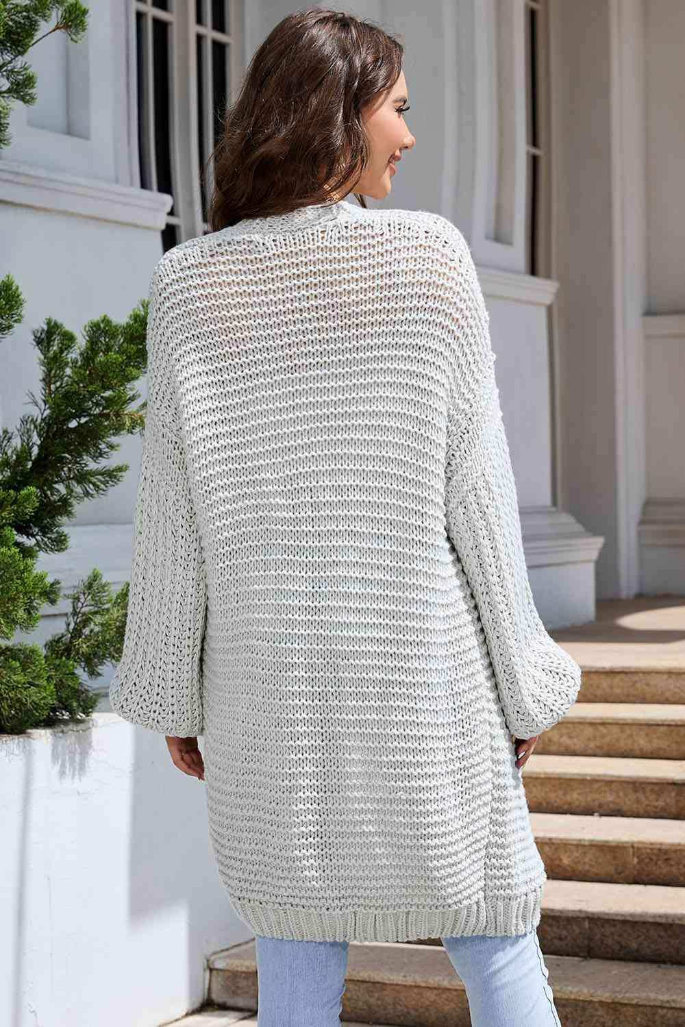 Open Front Longline Cardigan - Trendsi - Flyclothing LLC