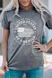 US Flag Graphic Short Sleeve Tee - Trendsi - Flyclothing LLC