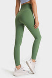Feel Like Skin Elastic Waistband Yoga Leggings - Trendsi - Flyclothing LLC