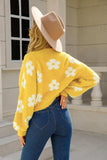 Floral Open Front Fuzzy Cardigan - Trendsi - Flyclothing LLC