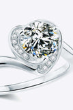 1 Carat Moissanite Heart Ring - Trendsi - Flyclothing LLC