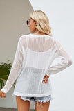 Lace-Up Slit Knit Top - Trendsi - Flyclothing LLC
