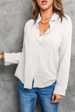 Textured Button Front Curved Hem Shirt - Trendsi - Flyclothing LLC