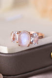 High Quality Natural Moonstone 925 Sterling Silver Three Stone Ring - Trendsi - Flyclothing LLC