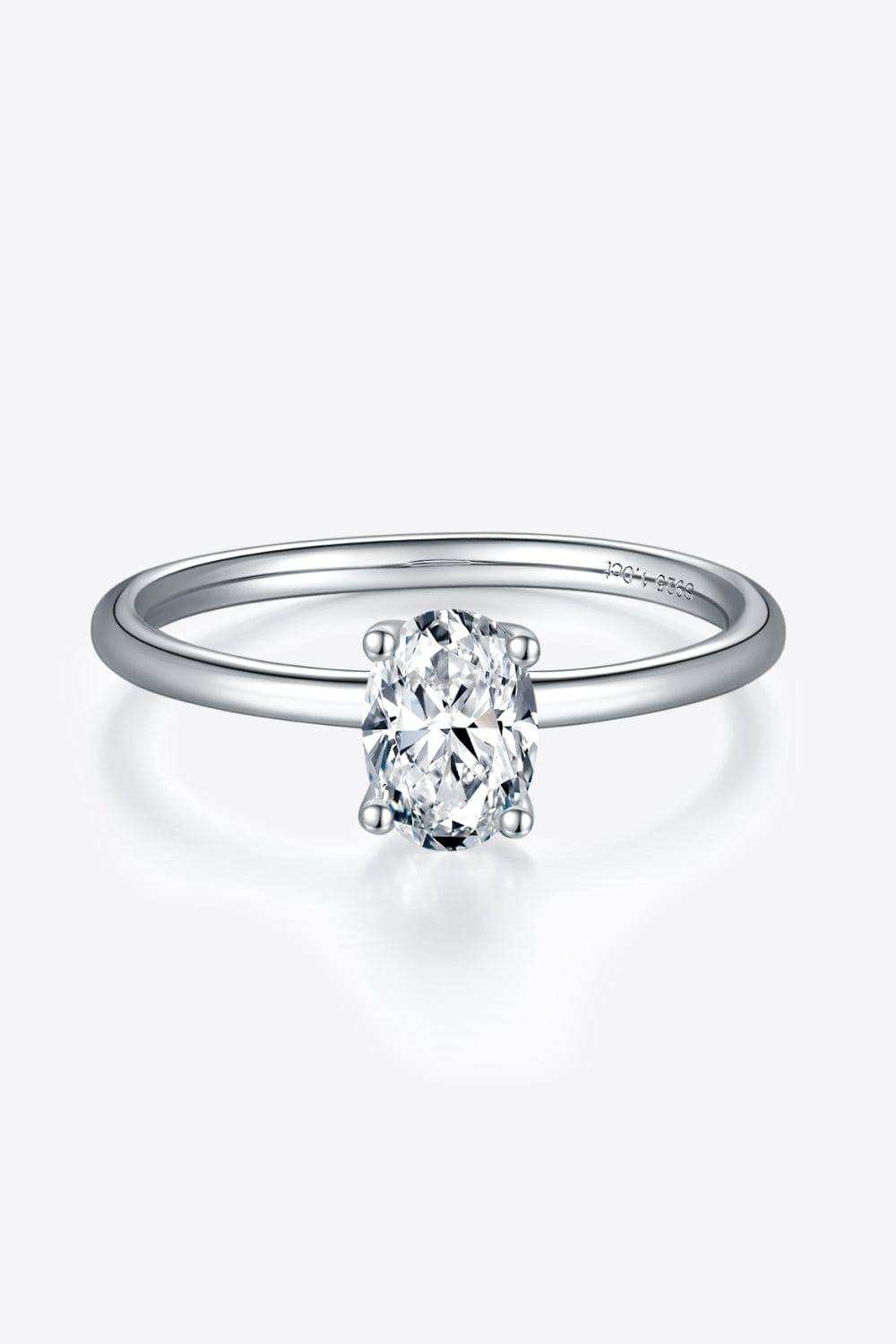 1 Carat Moissanite 925 Sterling Silver Solitaire Ring - Trendsi - Flyclothing LLC