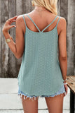 Eyelet V-Neck Double Strap Cami - Trendsi - Flyclothing LLC