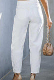 Zipper and Button High-Waist Long Jeans - Trendsi - Flyclothing LLC