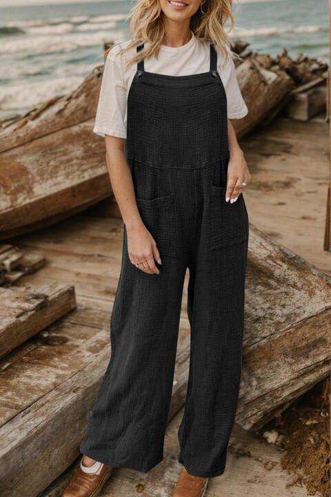 Full Size Wide Leg Front Pocket Jumpsuit - Trendsi - Flyclothing LLC