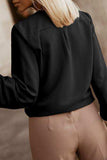 Button Up Round Neck Long Sleeve Shirt - Trendsi - Flyclothing LLC