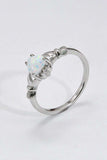925 Sterling Silver Heart Opal Ring - Trendsi - Flyclothing LLC