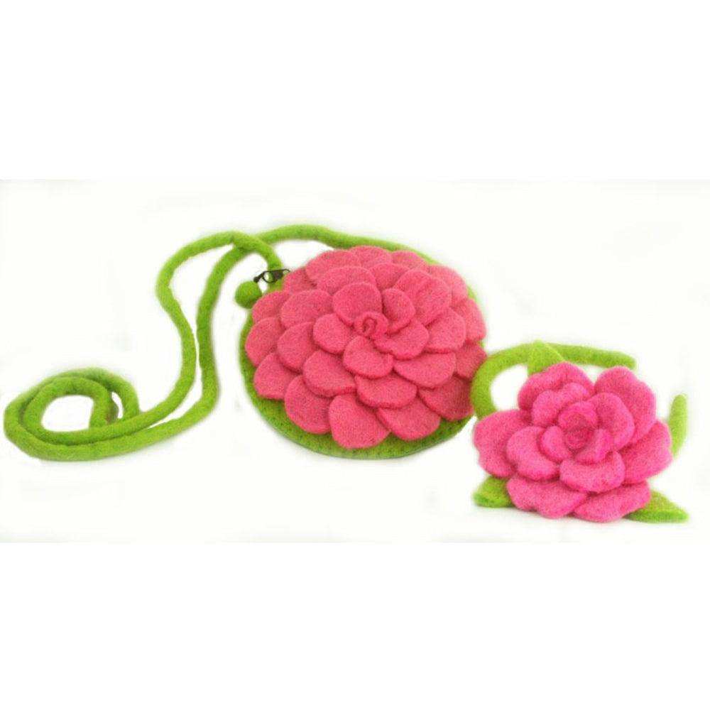 Rose Felt Purse Pink - Global Groove (P) - Global Groove (P) - Flyclothing LLC