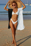 Two-Tone Side Slit Open Front Cover Up - Trendsi - Flyclothing LLC