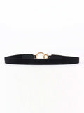 Double Ring Buckle Elastic PU Belt - Trendsi - Flyclothing LLC