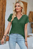 V-Neck Petal Sleeve T-Shirt - Trendsi - Flyclothing LLC