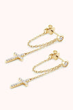 Moissanite 925 Sterling Silver Cross Earrings - Trendsi - Flyclothing LLC