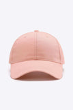 Plain Adjustable Cotton Baseball Cap - Trendsi - Flyclothing LLC
