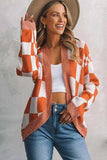 Plaid Open Front Dropped Shoulder Cardigan - Trendsi - Flyclothing LLC