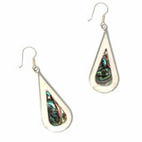 Teardrop Abalone and Mother of Pearl Drop Earrings - Artisana - Flyclothing LLC