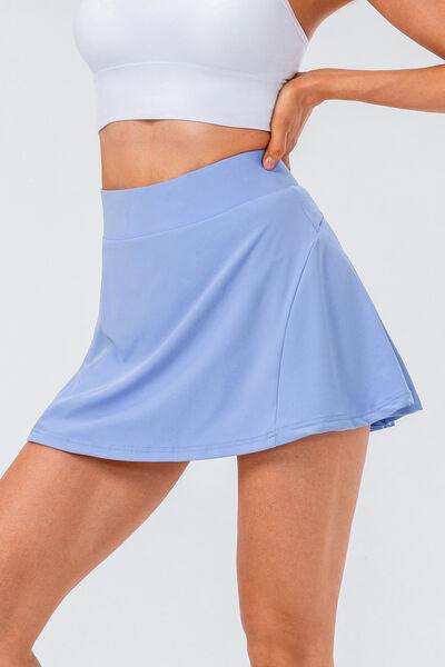 High Waist Pleated Active Skirt - Trendsi - Flyclothing LLC