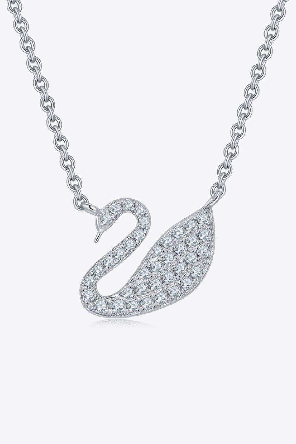Moissanite Swan 925 Sterling Silver Necklace - Trendsi - Flyclothing LLC