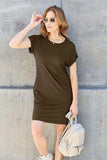 Basic Bae Full Size Round Neck Short Sleeve Dress with Pockets - Trendsi - Flyclothing LLC