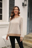 Printed Round Neck Dropped Shoulder Sweater - Trendsi - Flyclothing LLC