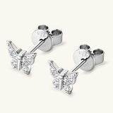 Moissanite 925 Sterling Silver Butterfly Stud Earrings - Trendsi - Flyclothing LLC