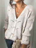 Openwork Button Up Long Sleeve Cardigan - Trendsi - Flyclothing LLC