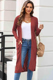 Open Front Slit Cardigan with Pockets - Trendsi - Flyclothing LLC