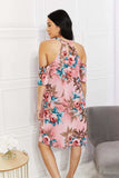 Sew In Love Full Size Fresh-Cut Flowers Cold-Shoulder Dress - Trendsi - Flyclothing LLC