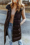 Longline Hooded Sleeveless Puffer Vest - Trendsi - Flyclothing LLC