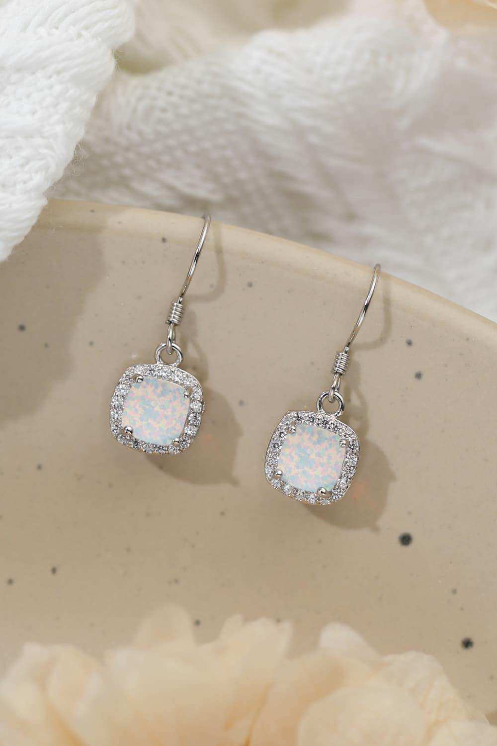 Opal Square Drop Earrings - Trendsi - Flyclothing LLC