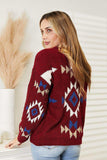 HEYSON Full Size Aztec Soft Fuzzy Sweater - Trendsi - Flyclothing LLC