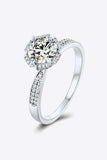 925 Sterling Silver 1 Carat Moissanite Ring - Trendsi - Flyclothing LLC