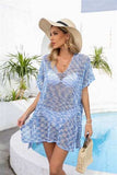 Openwork Slit V-Neck Cover Up - Trendsi - Flyclothing LLC