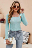 Scoop Neck Long Sleeve Knit Top - Trendsi - Flyclothing LLC