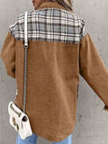Plaid Button Up Dropped Shoulder Jacket - Trendsi - Flyclothing LLC