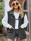 Button Front Sleeveless Denim Jacket - Trendsi - Flyclothing LLC