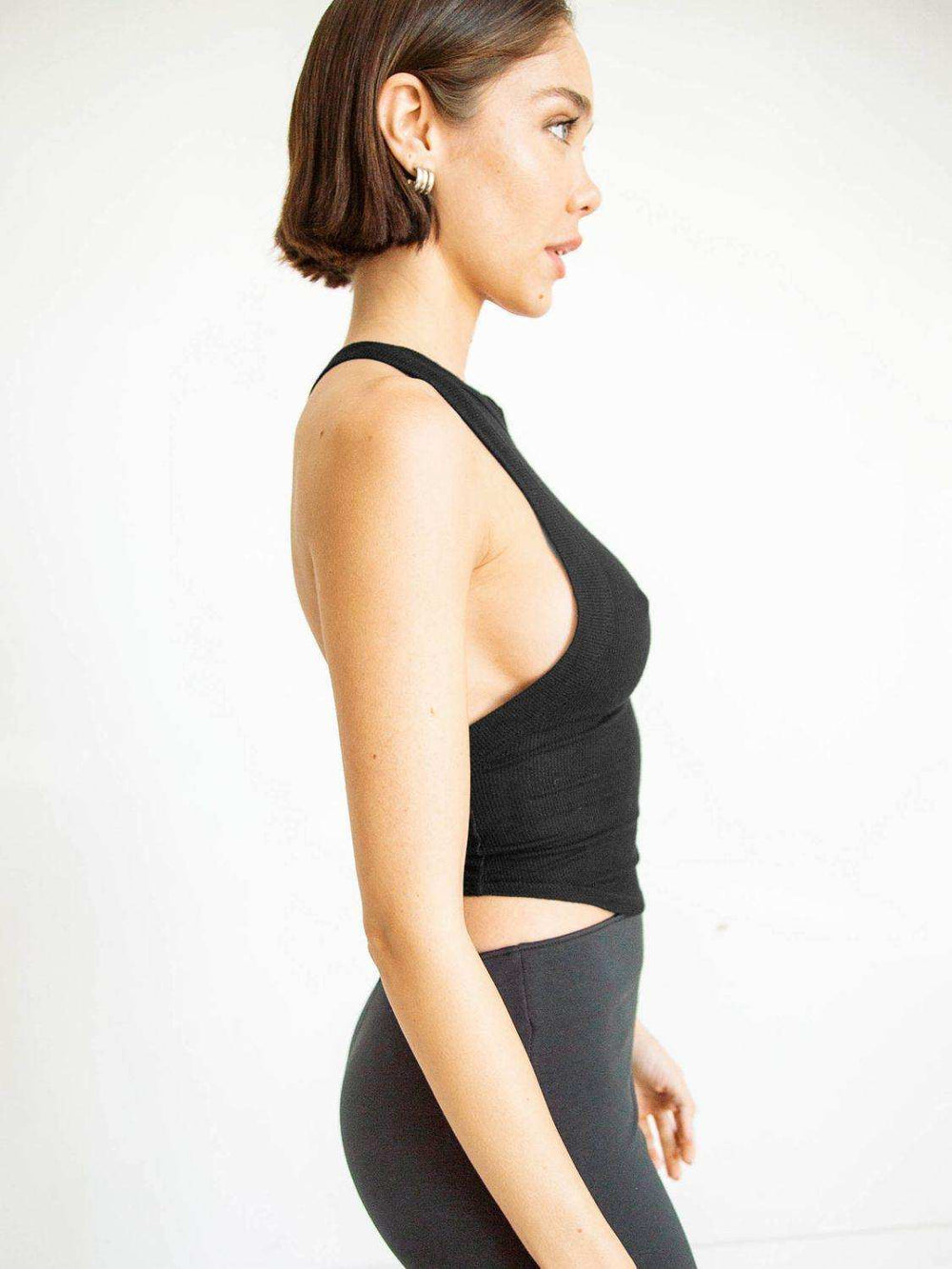 Halter Neck Ribbed Cropped Top - Trendsi - Flyclothing LLC