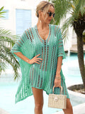 Side Slit Dolman Sleeve Cover-Up - Trendsi - Flyclothing LLC
