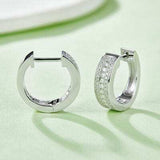 Moissanite 925 Sterling Silver Huggie Earrings - Trendsi - Flyclothing LLC
